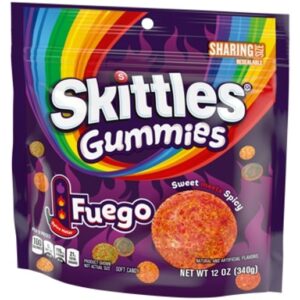 Skittles Fuego Spicy Gummies Share Size 12oz Standing Bag